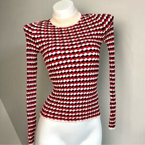 Vintage Cashmere Red Striped Sweater